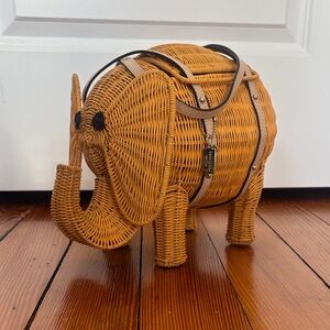 Kate Spade Elephant Wicker Handbag